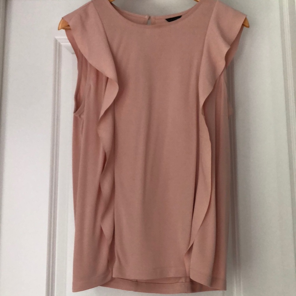 Sleeveless ruffle pastel pink top. Almost new